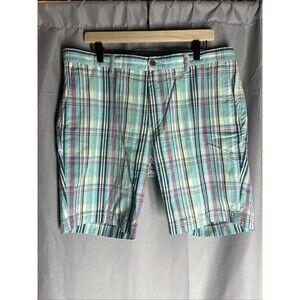 Ben Sherman Shorts Mens 38  Blue 8" Regular Fit Stretch Lightweight Casual